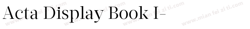 Acta Display Book I字体转换